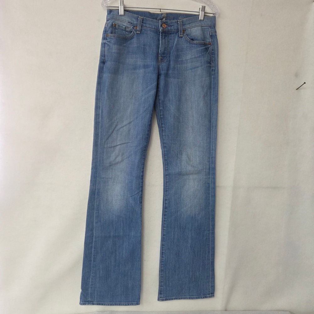 7 For All‎ Mankind Bootcut Jeans Women's Size 28 Light Wash Denim 32x35 Stretch